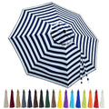 10ft Patio Umbrella Replacement Canopy 8 Ribs, Waterproof & Fade Resistant Market Umbrella Cover, Thickened Polyester Fabric for Backyard, Garden and Pool (Canopy Only) (Blue stripes) - color: Blue stripes
