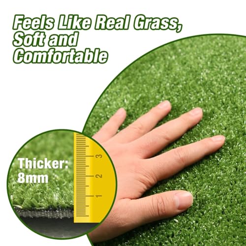 GLOBREEN Artificial Grass for Dogs Potty, 3FTx5FT Puppy Grass Pee Pad, Indoor Outdoor Pets Turf Fake Grass Rug for Balcony Patio - size: 3FTX5FT