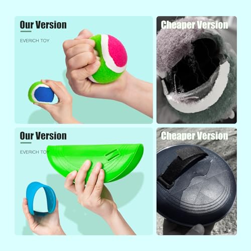 Upgraded Toss and Catch Ball Game Set, Beach Pool Toys Outdoor Games for Kids Toys, Outside Family Lawn Yard Games, for Boys Girls 3 4 5 6 7 8 9 10 11 12 Years Old - color: Green Blue +Pink Green, size: 4 Paddles 4 Balls