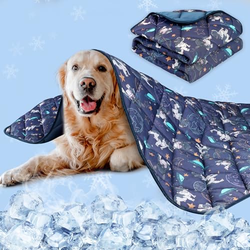 Premium Cooling Mat for Large Dogs - Washable Dog Cooling Throw Blanket，Durable Self Cooling Pet Mat for Cat, Soft Summer Blanket for Hot Weather, 28''x40'' - color: French bulldogs, size: Medium
