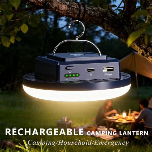 Camping Lights Tent Light 4500 Lumens 45W Rechargeable LED Lantern Magnetic Hanging, Portable USB Outdoor Canopy, Emergency Lights for Home, Lanterns for Power Outages, Ice Shanty Lights（2pcs） - size: 7200 mAh-2pack