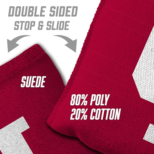 YouTheFan Officially-Licensed NCAA Set of 8 Cornhole Bags - All Weather Dual Sided Slide & Stop - Regulation Size with Carry case - color: Indiana Hoosiers