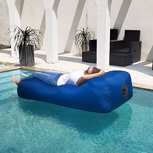 Inflatable Couch Air Chair, Beach Chair for Water Proof & Anti-Air Leaking Design, Blow Up Chair Indoor & Outdoor, Inflatable Lounger Air Chair Sofa Bed Sleeping Bag Couch,Pink - color: Pink