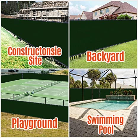 180GSM 6ft x 25ft Fence Privacy Screen Heavy Duty Fence Cover Garden Wall Backyard Dark Green - color: Dark Green, size: 6'x25'