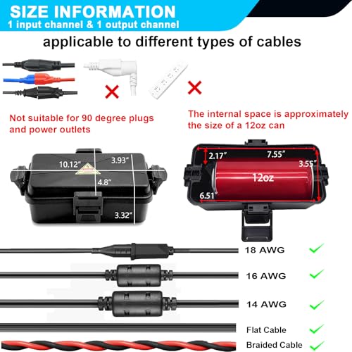 Outdoor Electrical Box Waterproof IP54-rated Outdoor Outlet Box Black Outdoor Extension Cord Cover Box (Inner 6.5 x 3.5 x 2.2inch) Wall-Hangable Waterproof Box for Protect Outlet(2 PCS Black) - color: 2 PCS Black