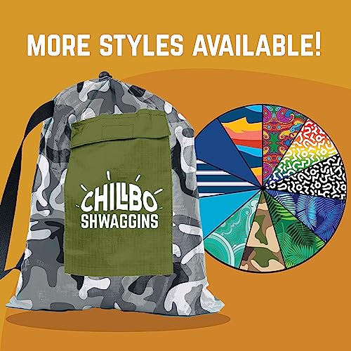 Chillbo Inflatable Couch – Unique Designs - No-Pump Setup, Ripstop Polyester, Stability Pegs, Fun Prints - Portable Air Inflatable Lounger for Beach, Camping, Festivals, and Tailgating - color: Urban Camo, size: Large