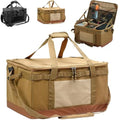 45L Large Insulated Picnic Basket, Foldable Waterproof Outdoor Storage Tote with 5mm EPE Thermal Layer, Leakproof Cooler Bag for Camping, Beach, BBQ & (Khaki 45L (Hard-Duty) Case) - color: Khaki 45l (Hard-duty) Case