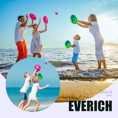Upgraded Toss and Catch Ball Game Set, Beach Pool Toys Outdoor Games for Kids Toys, Outside Family Lawn Yard Games, for Boys Girls 3 4 5 6 7 8 9 10 11 12 Years Old - color: Green Blue+ Pink Purple, size: 4 Paddles 4 Balls