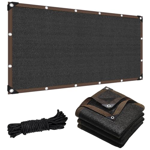 Garden 90% Shade Cloth, 6 x 12 FT Shade Mesh Tarp with Reinforced Grommets, Black Outdoor Sunblock Shade Cloth Cover for Plants, Greenhouse, Patio, Chicken Coop, Sun Shade Net - color: Black, size: 6 x 12 FT