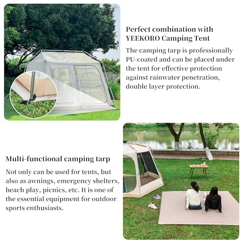 Tent Footprint, 210D Oxford Cloth Camping Tent Tarp, PU 3000 Waterproof Ground Sheet Mat for Tent, Backpacking, Hiking, Beach - size: 102 x91 inch