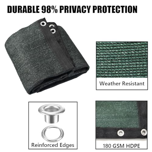Privacy Fence Screen 3 X 30 FT, Heavy Duty Outdoor Shade Mesh Cloth for Garden, Backyard, Patio, Balcony & More – UV Protection, Windproof & Durable – Easy Installation with Grommets, Customizable - size: 3FT X 30FT