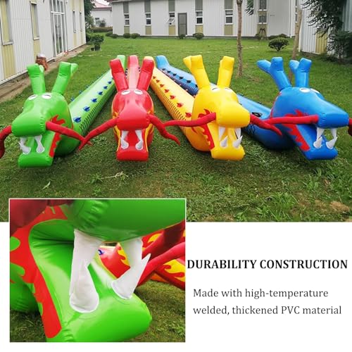 Outdoor Inflatable Dragon Boat for Team Building and Corporate Events, Easy to Carry Multiplayer Game Prop - size: 10 seats/L-6.5M