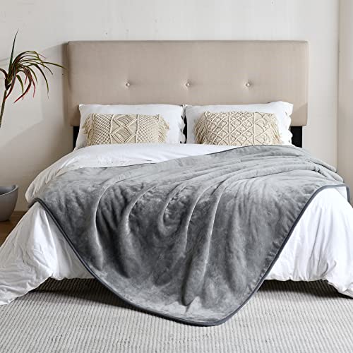 Waterproof Blanket for Bed Couch Sofa, Soft Liquid Pee Proof Pet Blanket for Dog Puppy Cat, Reversible Sherpa Fleece Furniture Protector (Grey, 60x80 inches) - color: Grey, size: 60x80 inches