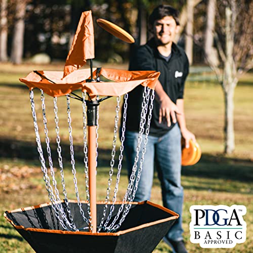 Franklin Sports Disc Golf Baskets - Portable Disc Golf Target with Chains Included - Disc Golf Basket Stand Equipment for Hole + Course Creation - style: Deluxe Steel Chain