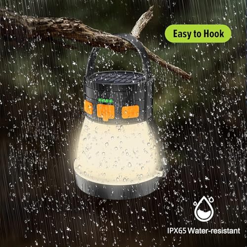 6 Pack LED Camping Lantern, 1500 Lumens Camping Lantern Rechargeable with Solar Panel Charging, Waterproof, 8 Light Modes, 7500mAh, Camping Flashlight for Hurricane Emergency, Outdoor - size: Orange&Black 6Packs