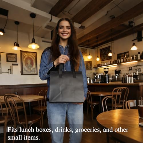 12Pcs Disposable Insulated Lunch Bag Cooler Bag Thermal Grocery Take Away Bags for Food Delivery Party Drink Picnic Holiday, White, Yellow, Orange, Grass Green, Aquamarine, Black - color: White, Yellow, Orange, Grass Green, Aquamarine, Black, size: 10.24"