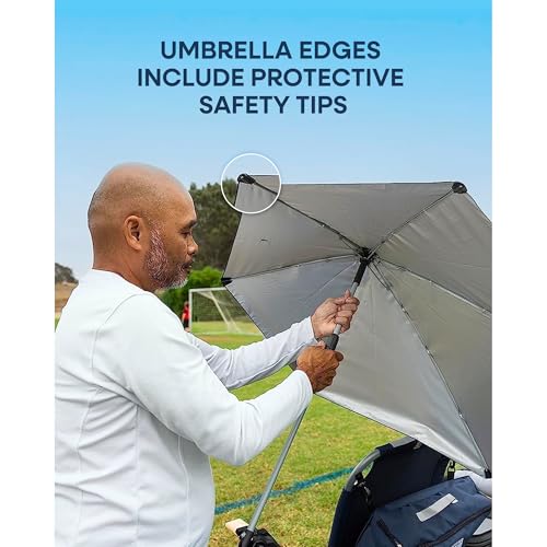 Sport-Brella Versa-Brella SPF 50+ Adjustable Umbrella with Universal Clamp - color: Bright Aqua, style: REG