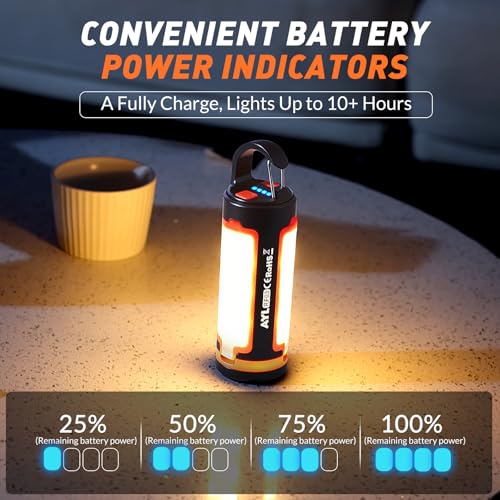 Portable LED Rechargeable Camping Lantern, AYL Lightweight USB Rechargeable Lamp LED Flashlight Survival Gear for Home Emergency Light Outdoor Lanterns for Power Outages Hurricane Lamp 3-Pack - size: 1800 Lumens