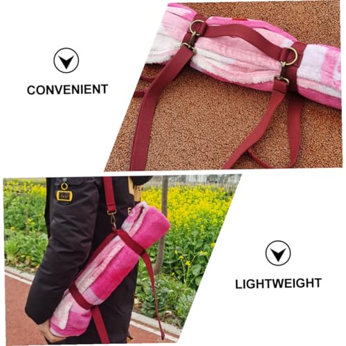 NOLITOY Elastic Picnic Blanket Carry Strap with Handle, Sturdy Red Yoga Mat Carrying Strap for Outdoor Travel and Camping