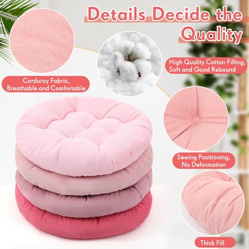 Jerify Floor Pillow Cushions Large Round Square Large Meditation Floor Pillow for Classroom Adult Meditation Picnic Party Seating Learning Daycare School(Round,Mixed Pink,4 Pcs) - color: Pink, size: Round