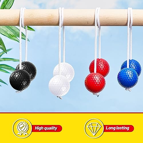 Lenwen 12 Pack Ladder Ball Outdoor Game Ladder Toss Balls Replacement Bolas with Storage Bag for Toss Match Yard Lawn Golf Game, 4 Colors - color: Red, Blue, Black, White
