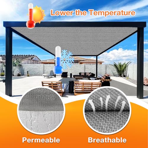 Artpuch Outdoor Pergola Shade Cover 4x5 FT Sun Shade Cloth with Grommets Light Grey Commercial Grade Patio Privacy Screen Shade Canopy (Customized Available) GN04 - color: Light Grey, size: 4' X 5' Customized