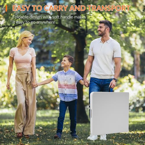 Elevon 4 Feet Heavy Duty Folding Table with Adjustable Height, Fold-in-Half Portable Table for Indoor Outdoor Use - Camping, Picnic, Party, Wedding, Dining, Utility Table - size: 4 feet, style: Without Chair