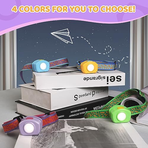 EverBrite LED Headlamp Rechargeable Kids Headlamp with RGB Mode and Adjustable Headband, 3 Modes Multicolor Headlamp for Camping, Reading, Exploring, Hiking-2 Pack - color: Sweety 2 Pack