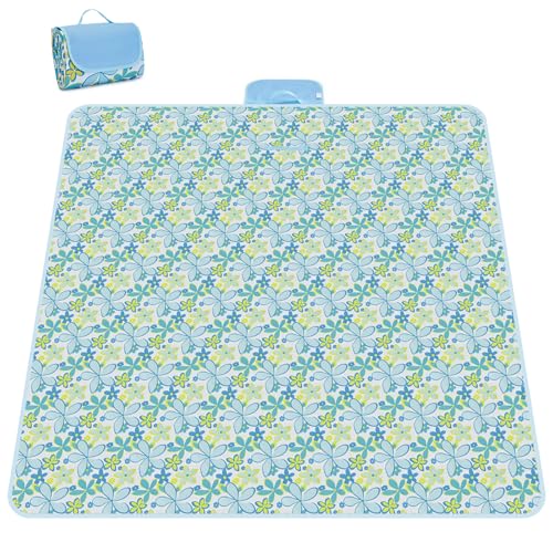 Picnic Blanket 77 x 79 Inches Waterproof Oxford Fabric Picnic Blanket Portable and Foldable Outdoor Mat for Camping, Beach, and Family Picnics - color: Lily
