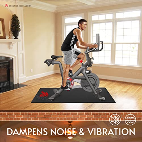 Bike Trainer Mat Compatible with Peloton Bike, for Treadmill & Row, THK 6mm, Under Mat Protect Hardwood Floor Carpet, Trainer Accessory for Indoor Stationary Exercise Bicycle - size: 30x60", style: Logo Style
