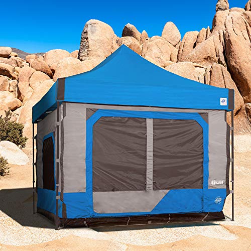 E-Z UP Camping Cube 6.4, Converts 10' Straight Leg Canopy into Camping Tent, Royal Blue (Canopy/Shelter NOT Included) - color: Royal Blue