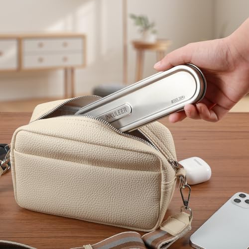 Travel cutlery set, 18/8 stainless steel cutlery, Reusable utensils set with case, Portable Silverware Lunch Box for Camping and Office-Stainless steel - color: Stainless Steel