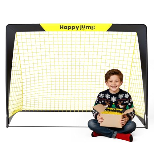 Happy Jump 7x5 FT & 5x3.6 FT Portable Soccer Goal for Youth Players Ages 6–14, Large-Frame Design Built for Long-Term Development, Easy Setup for Backyard, Park or School Training - style: 3x2.2 FT, 1 Pack