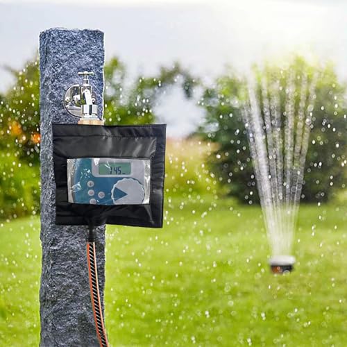 Hose Watering Timer Cover - Weather-Resistant Protective Sleeve with Clear Front Window, Anti-UV Durable Guard | Ideal for Outdoor Garden Lawn Backyard Park Irrigation Sprinkler System Faucet Protect