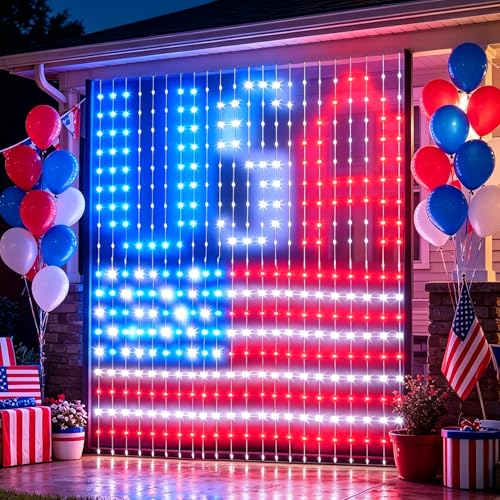 Dazzle Bright Smart Curtain Lights, 400LED 6.6FT x 6.6FT Color Changing Valentine's Day Christmas Lights with Remote & APP, Dynamic DIY Fairy String Lights for Indoor Outdoor Bedroom Decorations - color: Smart DIY