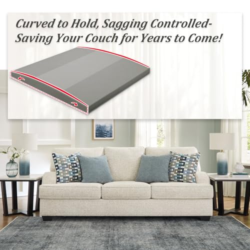 Couch Cushion Support High Density Foam 24X24X2.4 Inches Sofa Couch Supports for Sagging Cushions Light Grey 2Pc with Anti Slip Mesh Fabric - size: Deeper| 24x24 2P
