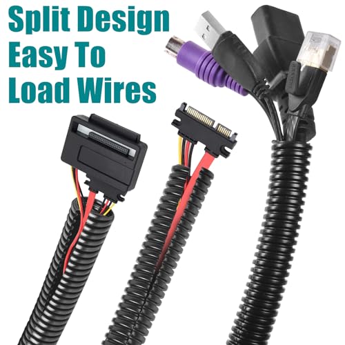 1 Inch Wire Loom Split Tubing - 25 ft Cord Protector Electric Wires Covers, Automotive Wire Flexible Conduit - size: 1"-25ft