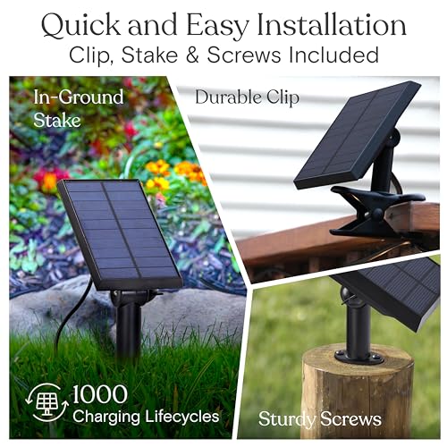 Brightech Ambience Hybrid Outdoor String Lights - Dual Plug and Solar Powered Waterproof LED Light String for Outside - Dimmable Soft White Edison Bulbs for Camping, Patio, Cafe, Yard - 48ft, 4W - style: Hybrid Super Bright - 48 Feet
