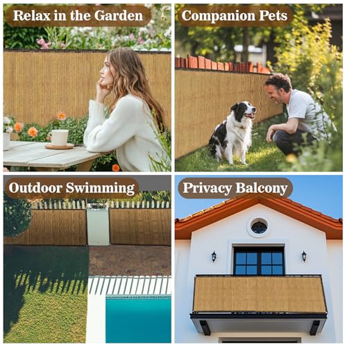 RAINFLOW Fence Privacy Screen Outdoor - Balcony Privacy Screen Garden Mesh Fence Panels Shade Cloth Decorative Plastic Covering Porch Screens Cover for Apartment Patio Backyard Wall 3' x 10' Brown