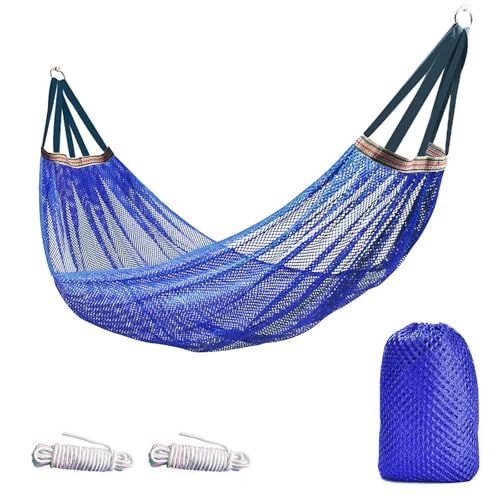 Outdoor Hammock, Load Bearing Camping Hammock, Travel Hammock with Storage Bag for Garden Beach Yard Travel (Blue) - color: Blue, size: One Size