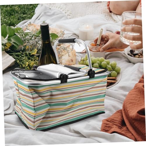 MERRYHAPY Portable Collapsible Insulated Basket Picnic Car Meal Shopping Bag Insulation for Fresh Food Storage