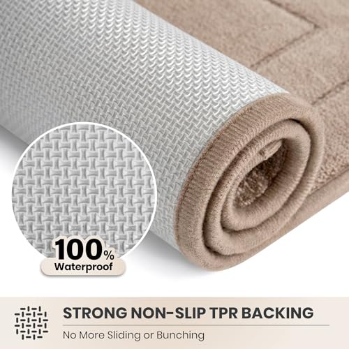 PURRUGS Dirt Trapping Door Mat 34" x 59", Non-Slip/Skid Machine Washable Entryway Area Rug, Dog Doormat, Super Absorbent Welcome Mat for Muddy Wet Shoes and Paws, Beige - color: Beige, size: 34" X 59"