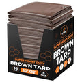 Xpose Safety Super Heavy-Duty 10' x 12' Brown Poly Tarp (5-Pack) - 16 Mil Waterproof & UV Resistant, Rip-Proof with Reinforced Edges & Grommets - color: Brown, size: 10' X 12' (5-pack)