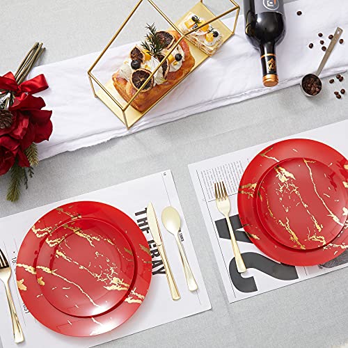 N9R 160pcs Gold Plastic Silverware - Gold Plastic Utensils Set - Tableware Flatware Kit 80 Forks, 40 Spoons, 40 Knives Disposable Cutlery Set for Party, Wedding, Birthday - color: Gold-160Pack