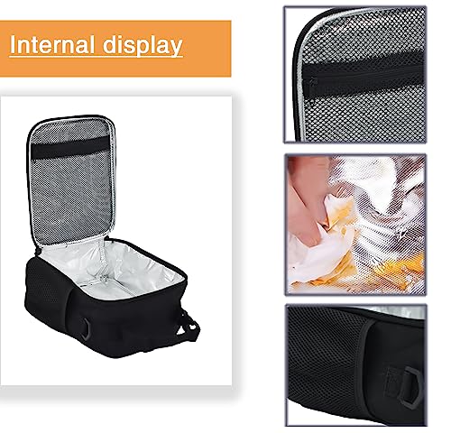 Lunch Tote, 2019 Upgrade Insulated Football Lunch Bag- Waterproof Reusable Lunch Box Portable Meal Bag Ice Pack for Kids Boys Girls - color: Football Fire Red