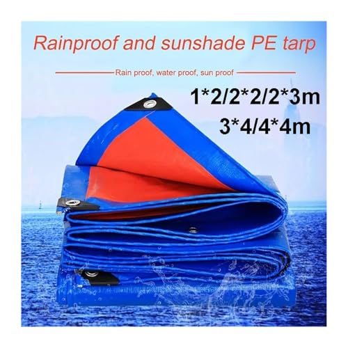 Waterproof Tarp Tarpaulin Awning Durable Rectangle Sun Shade Patio Sunrays Block Rain Cover Camping Outdoor(2.85x2.85 m)