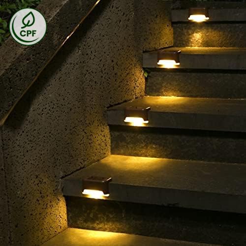 SOLPEX 20 Pack Solar Deck Lights Outdoor, Waterproof Led Lights for Outdoor Stairs, Step, Fence, Yard, Patio, and Pathway(Warm White) - color: Warm White, size: 20