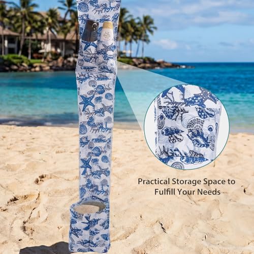 OLIXIS 6'×6' Beach Cabana Tent Sun Shelter – UPF 50+ Easy Setup Cool Canopy Tent Sun Shade with Side Wall, Wind Resistant Beach Cabana for Whole Family - color: Starfish Shell, size: 6x6 ft