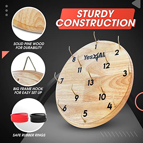 Yes4All Ring Toss Wall Game/Indoor & Outdoor Game for Adults, Camping, Party - color: Natural wood