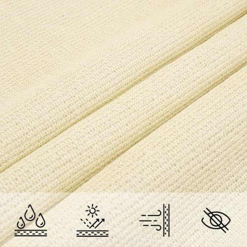 Sun Shade Sail 16'x 16'x 16' Cream Triangle Canopy Sail Shade Cover 95% UV Block Permeable Sunshade Outdoor for Patio Yard - color: Cream, size: 16'x 16'x 16'